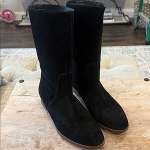 J Crew Black Suede Women's Boots size 10